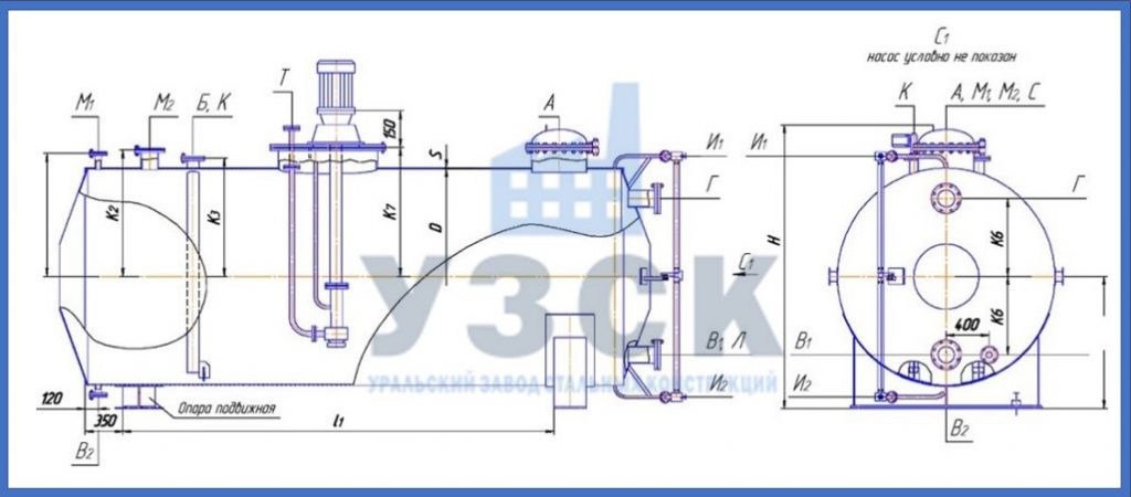 Чертеж емкости ГКК в Прокопьевске